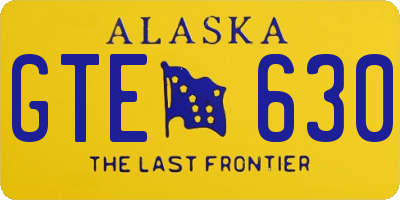 AK license plate GTE630