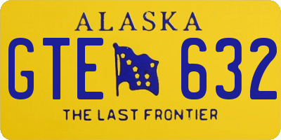 AK license plate GTE632