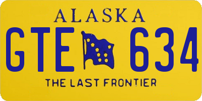 AK license plate GTE634