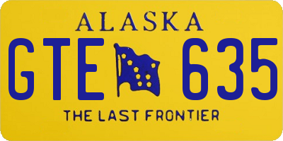 AK license plate GTE635