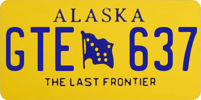 AK license plate GTE637