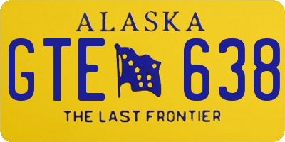 AK license plate GTE638