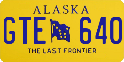 AK license plate GTE640