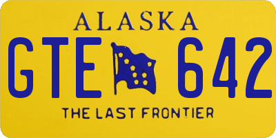 AK license plate GTE642