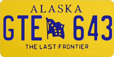 AK license plate GTE643