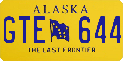 AK license plate GTE644