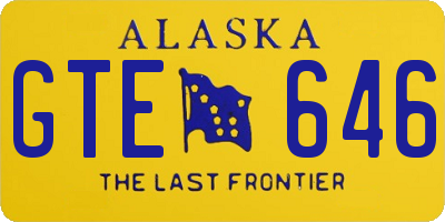 AK license plate GTE646