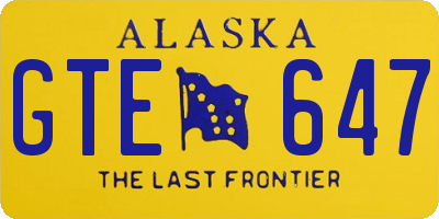 AK license plate GTE647