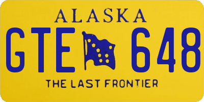 AK license plate GTE648