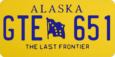 AK license plate GTE651