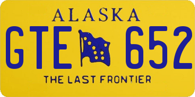 AK license plate GTE652