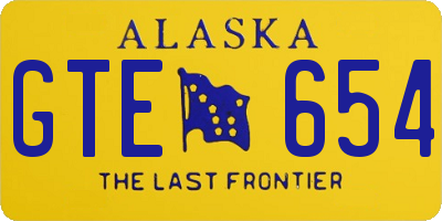 AK license plate GTE654