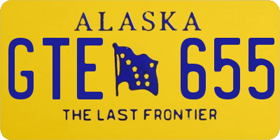 AK license plate GTE655