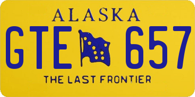 AK license plate GTE657