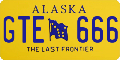 AK license plate GTE666