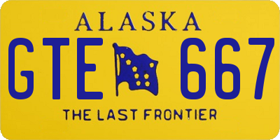 AK license plate GTE667