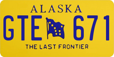 AK license plate GTE671