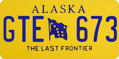 AK license plate GTE673