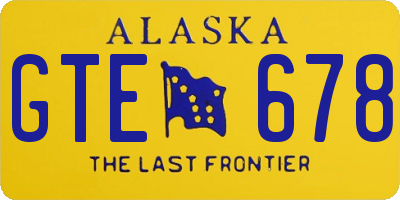 AK license plate GTE678