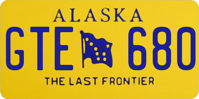 AK license plate GTE680