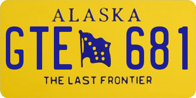 AK license plate GTE681