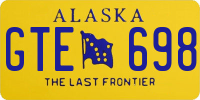 AK license plate GTE698