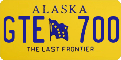 AK license plate GTE700