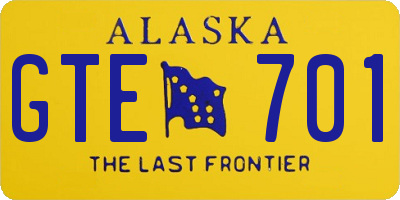 AK license plate GTE701