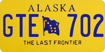 AK license plate GTE702