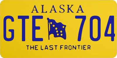 AK license plate GTE704