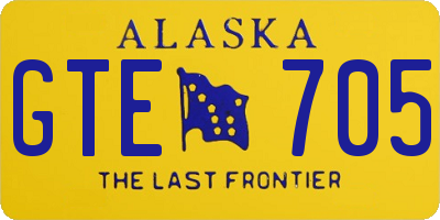 AK license plate GTE705
