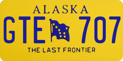 AK license plate GTE707