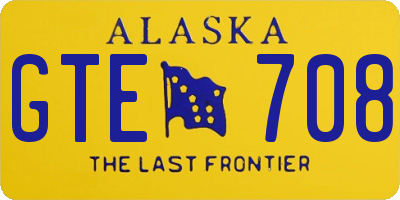 AK license plate GTE708