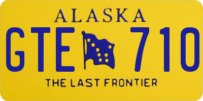 AK license plate GTE710