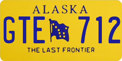 AK license plate GTE712