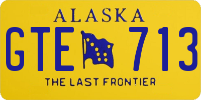 AK license plate GTE713