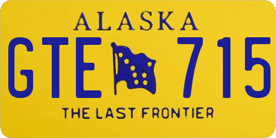 AK license plate GTE715