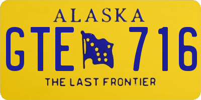 AK license plate GTE716