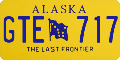 AK license plate GTE717