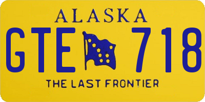 AK license plate GTE718