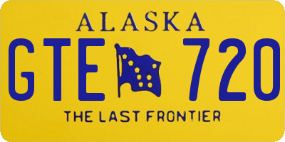 AK license plate GTE720