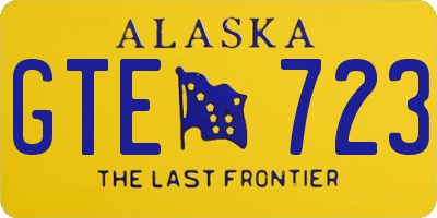 AK license plate GTE723