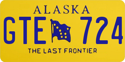 AK license plate GTE724