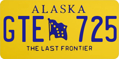 AK license plate GTE725