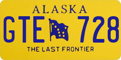 AK license plate GTE728