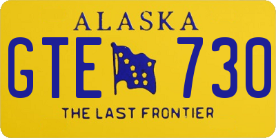 AK license plate GTE730