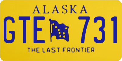 AK license plate GTE731