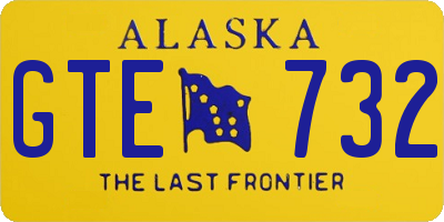 AK license plate GTE732