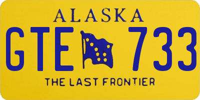 AK license plate GTE733