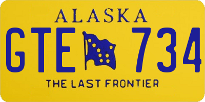 AK license plate GTE734